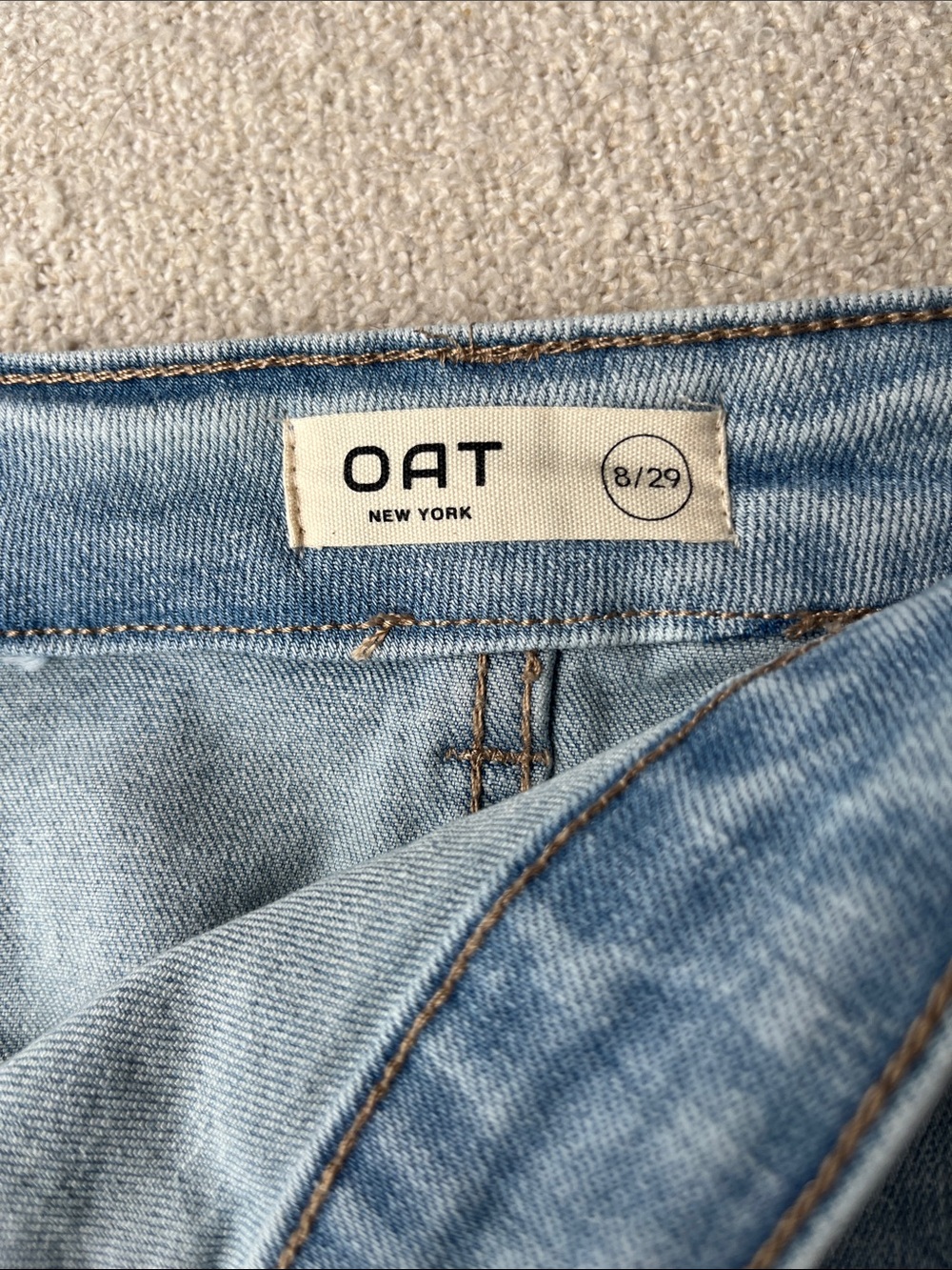 Oat New York Light Wash Denim Midi Skirt - Picture 3 of 4